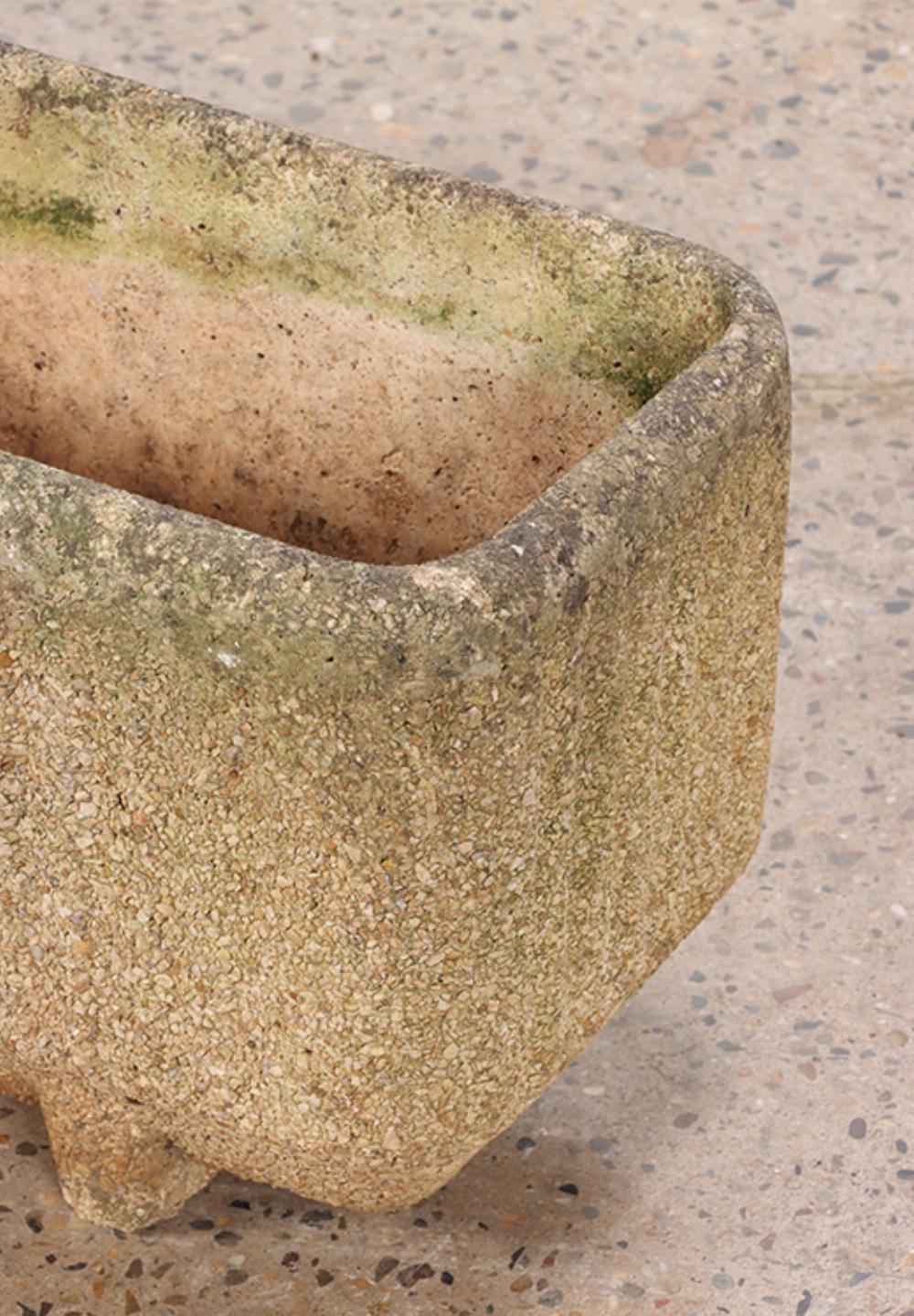 Mid-Century Modern A set of Four French Modernist cast stone planters, C. 1960. For Sale