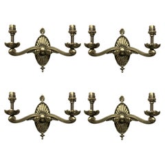 Set of Four French Silver Plated Wall Lights
