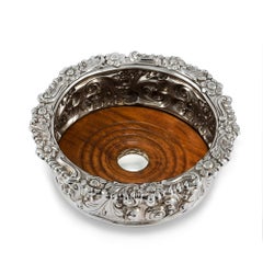 Juego de cuatro posavasos para vino de plata de ley Jorge III