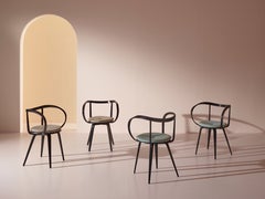 Set di quattro poltrone George Nelson ''Pretzel'' realizzate da ICF, Italia, 1984-1986