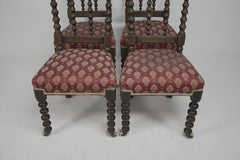 A good quality set of four Gothic Revival oak dining chairs with bobbin turnings