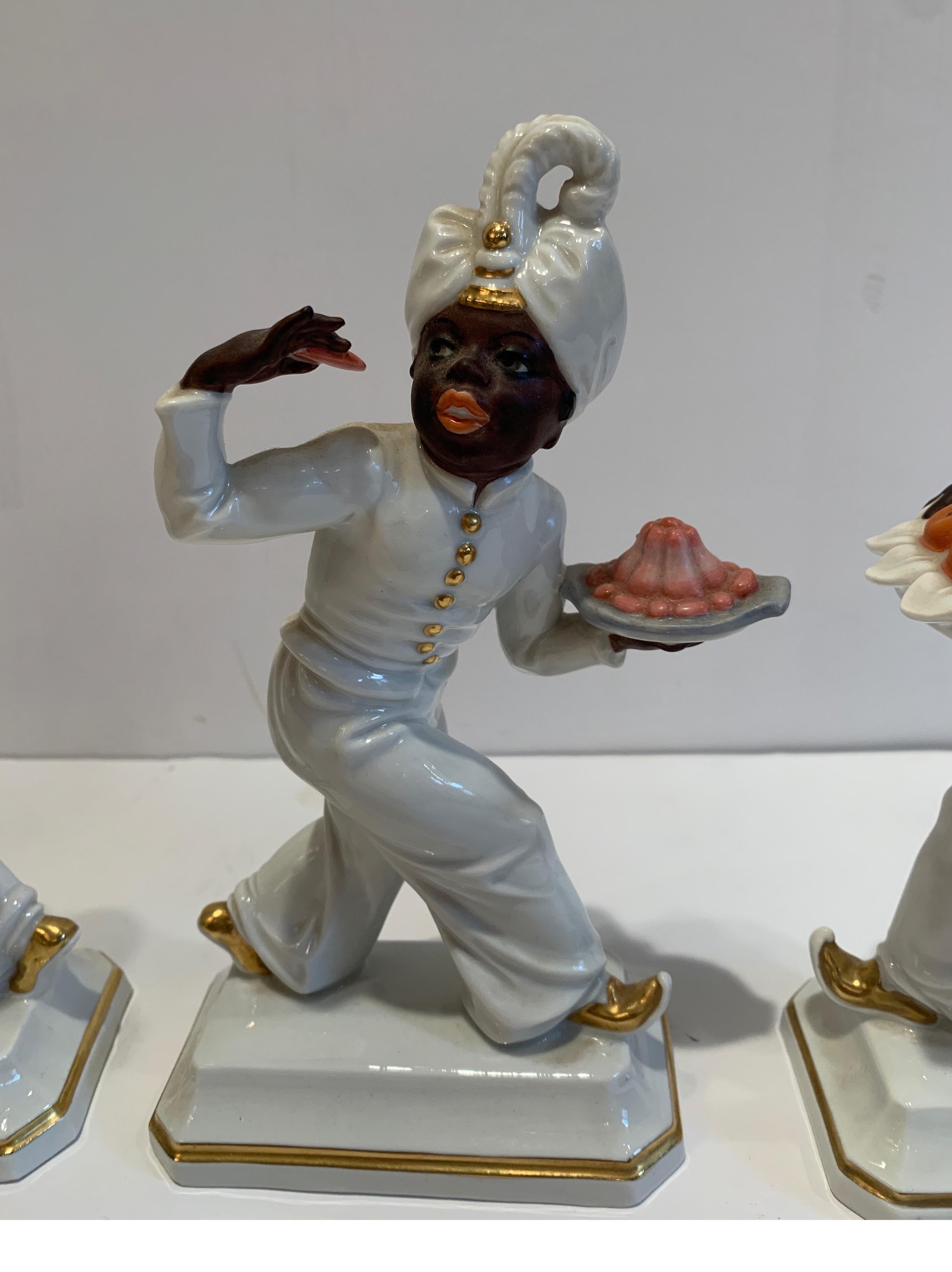 Set of Four Hand Painted Porcelain Rosenthal Figurines In Excellent Condition In Lambertville, NJ