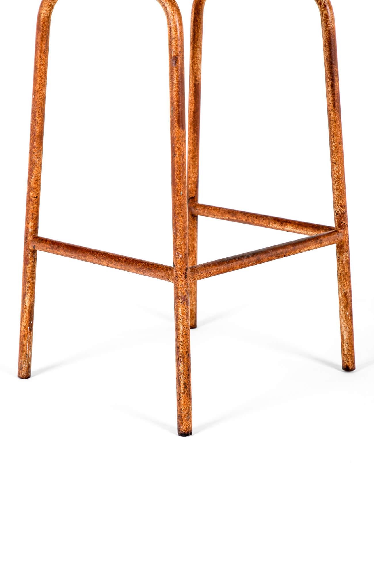 A Set of Four Italian Industrial Bar Stools For Sale 3