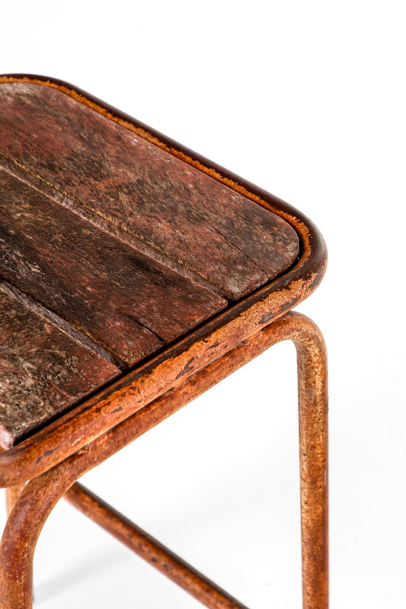 A Set of Four Italian Industrial Bar Stools For Sale 6