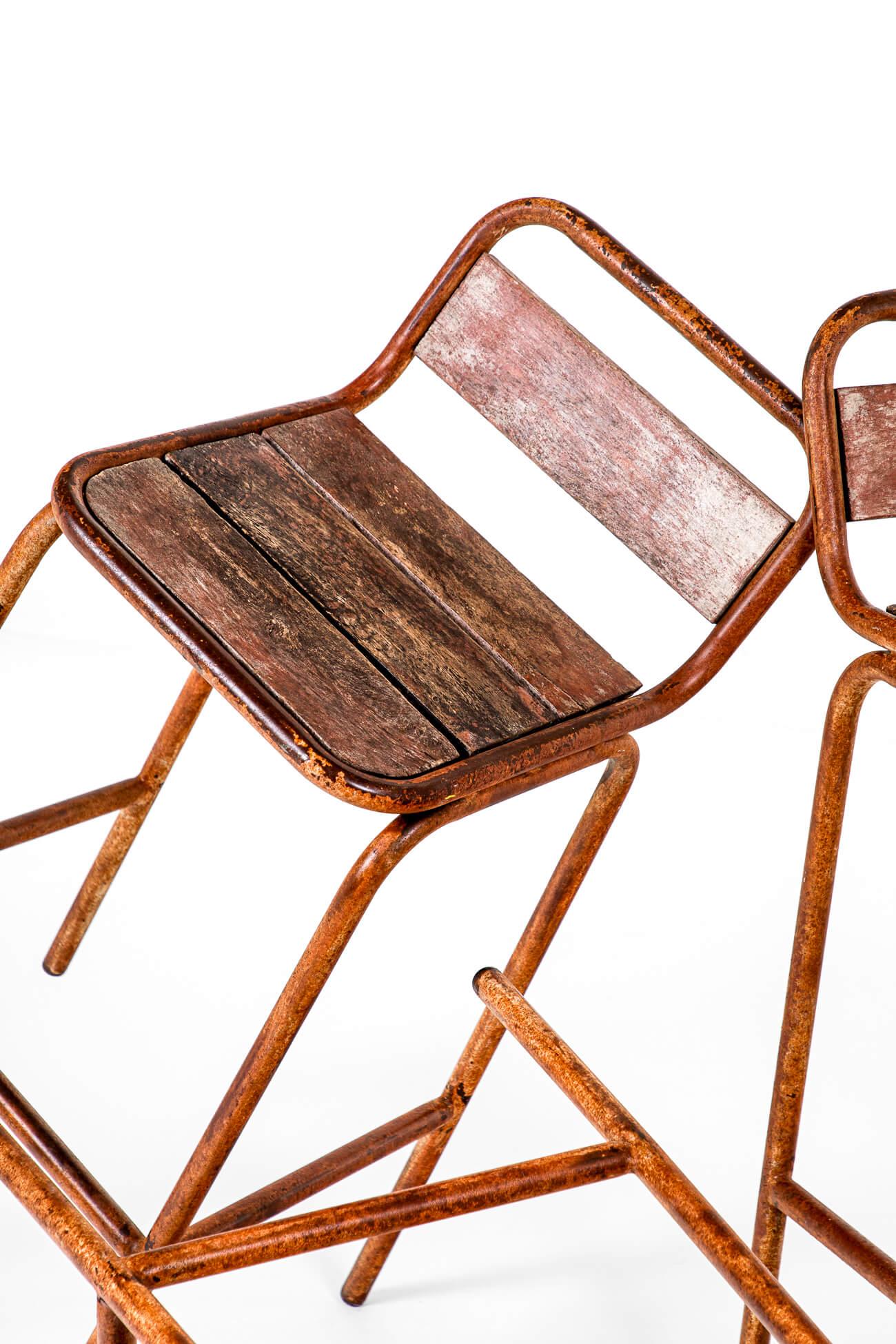 20th Century A Set of Four Italian Industrial Bar Stools For Sale