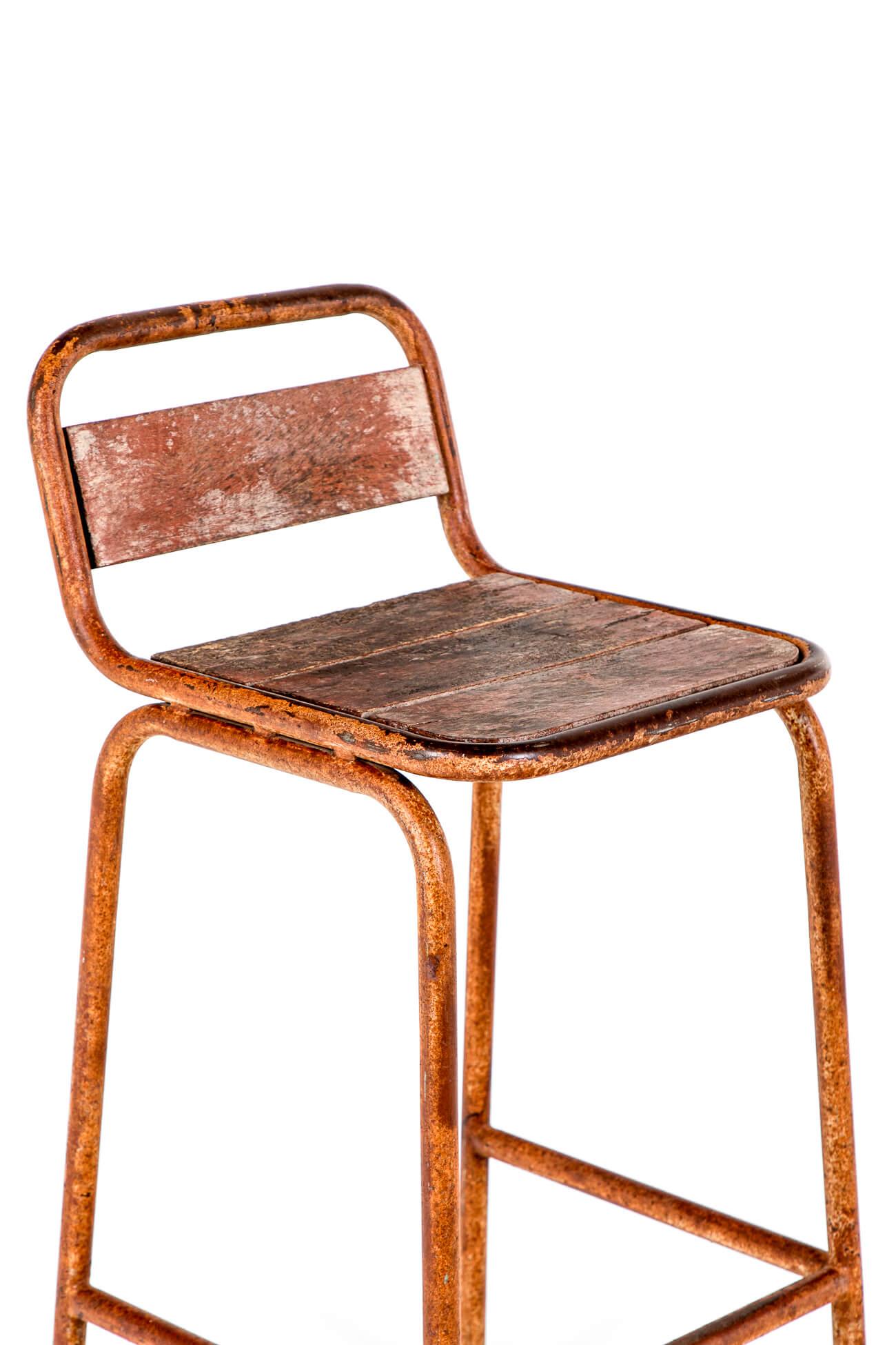 A Set of Four Italian Industrial Bar Stools For Sale 2