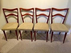 Set of Four Italian Midcentury Beech Dining Chairs by Consorzio Sedie Friuli