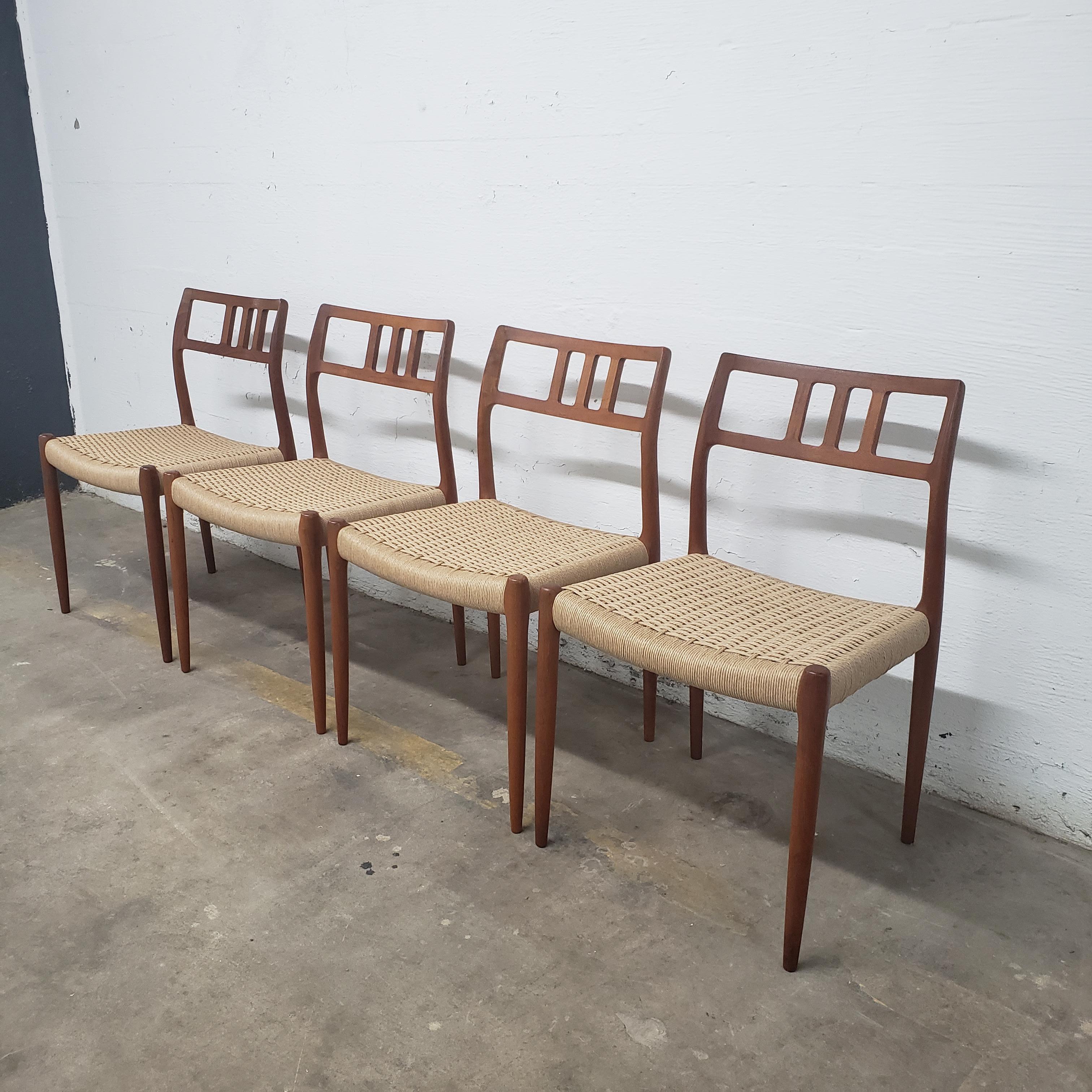 Danish Set of Four JL Moller Side Chairs 79