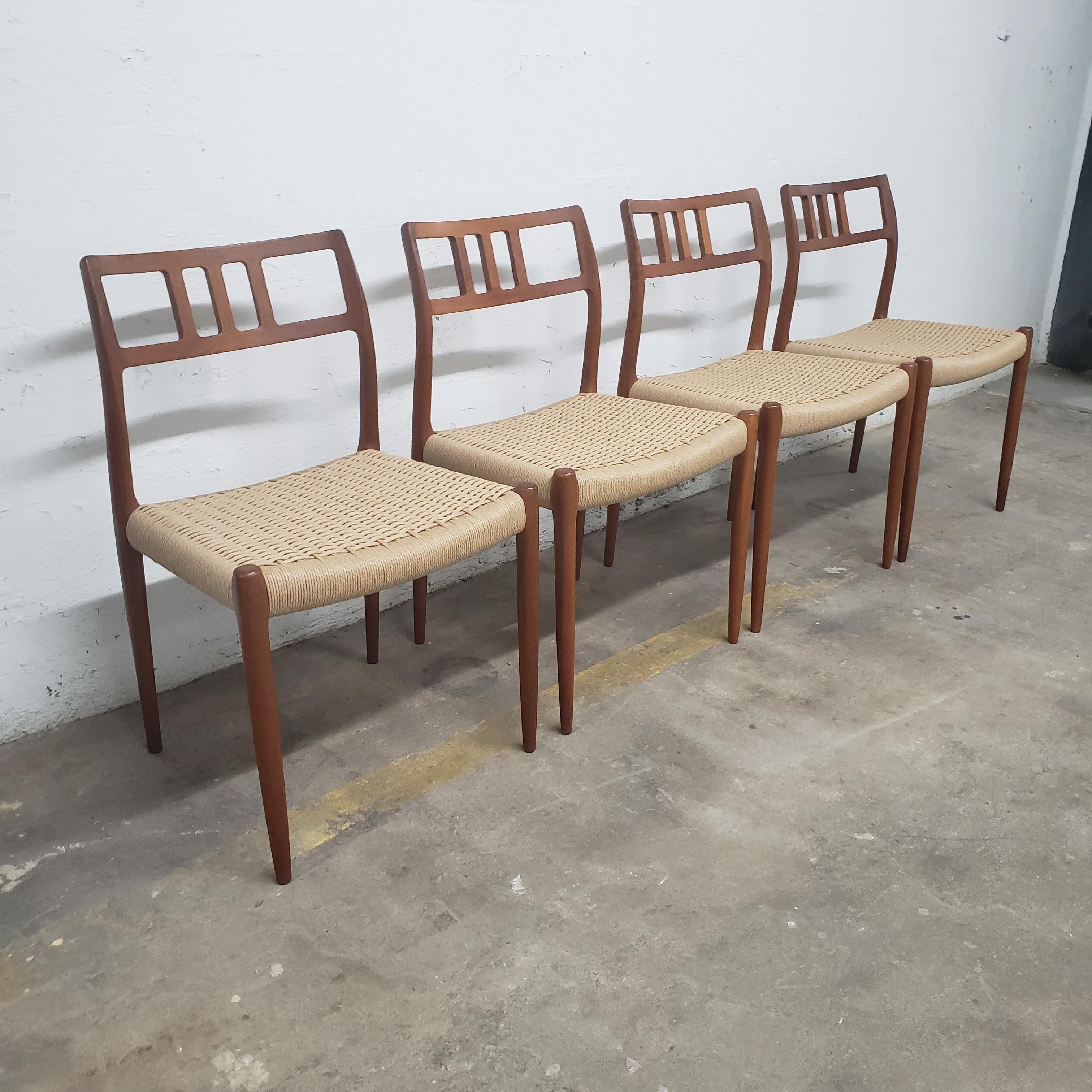 Set of Four JL Moller Side Chairs 79 In Excellent Condition In Lambertville, NJ