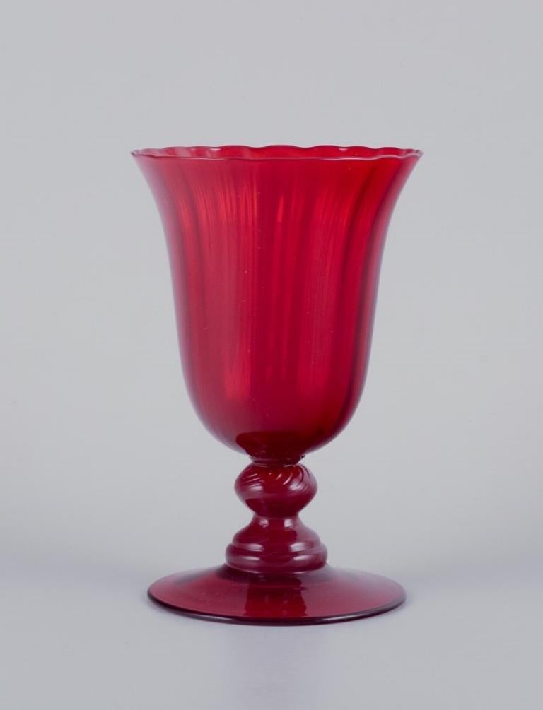 Swedish A set of four large red wine glasses. Sweden.  For Sale