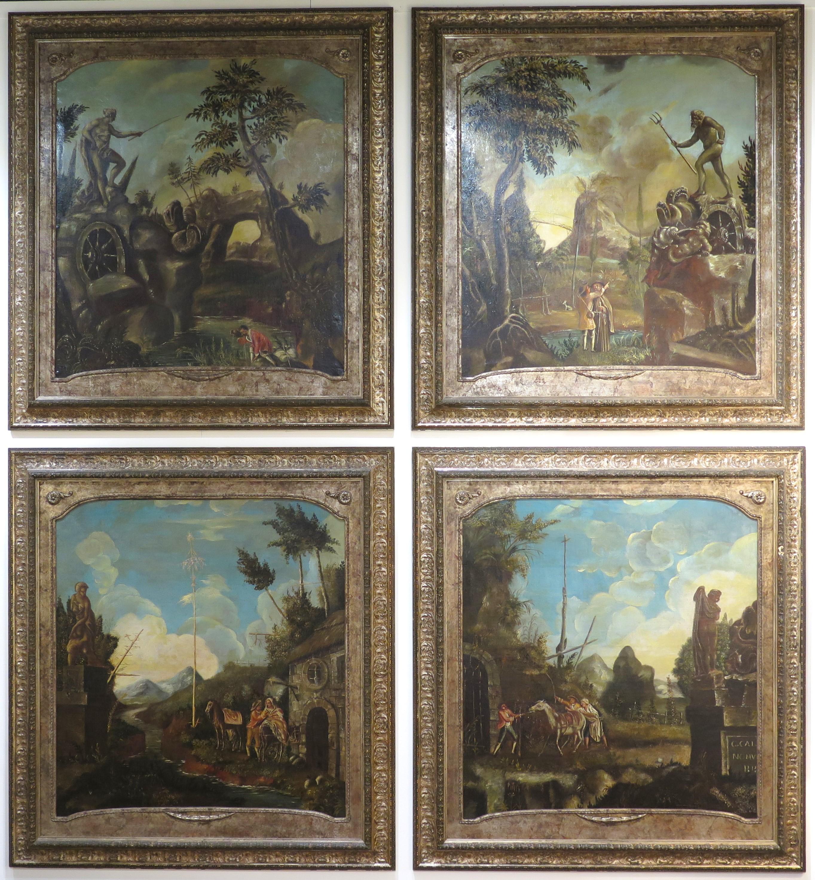 A Set of Four Late 18th Century / Early 19th Century Allegorical Paintings For Sale 12
