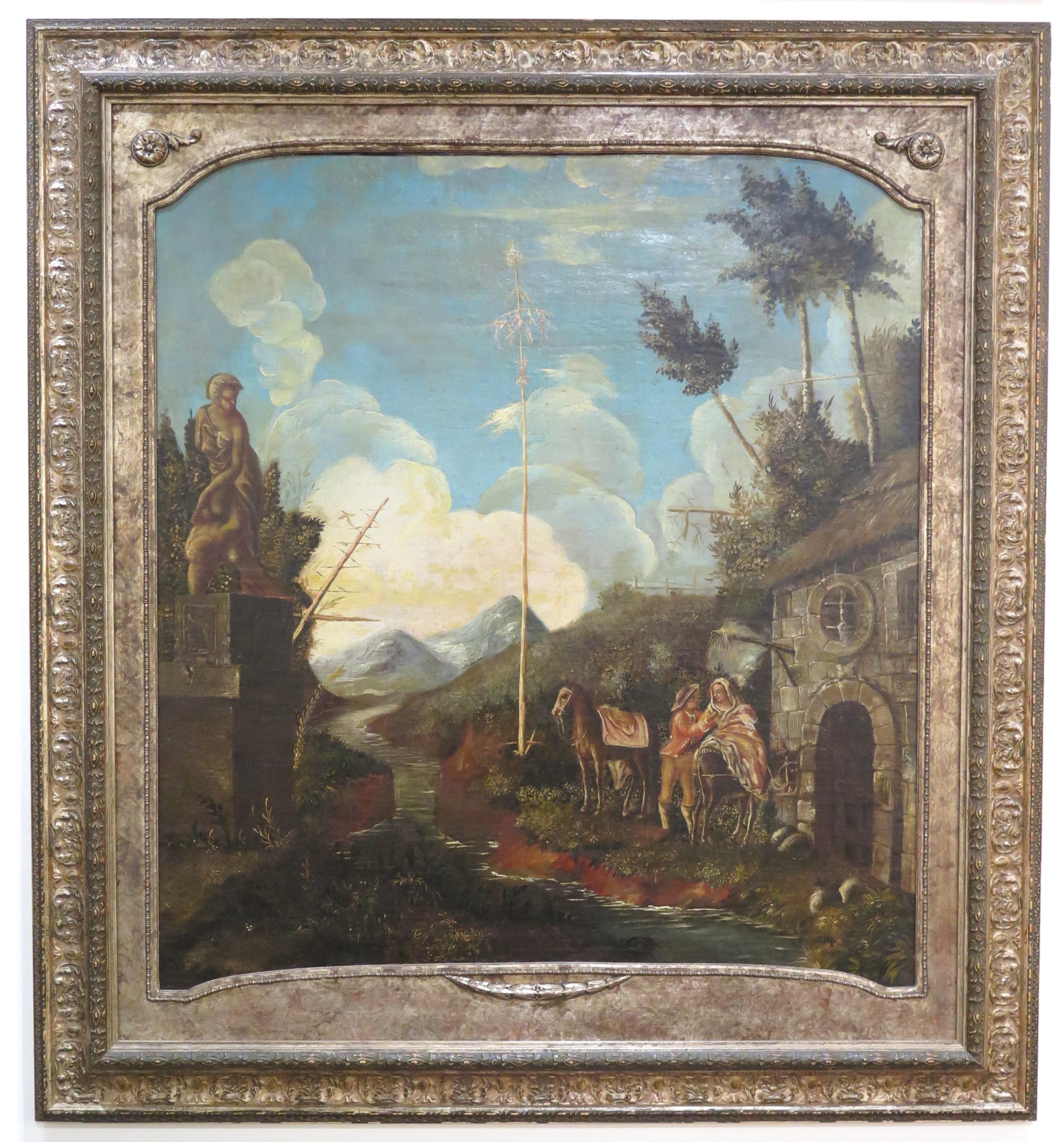 Italian A Set of Four Late 18th Century / Early 19th Century Allegorical Paintings For Sale