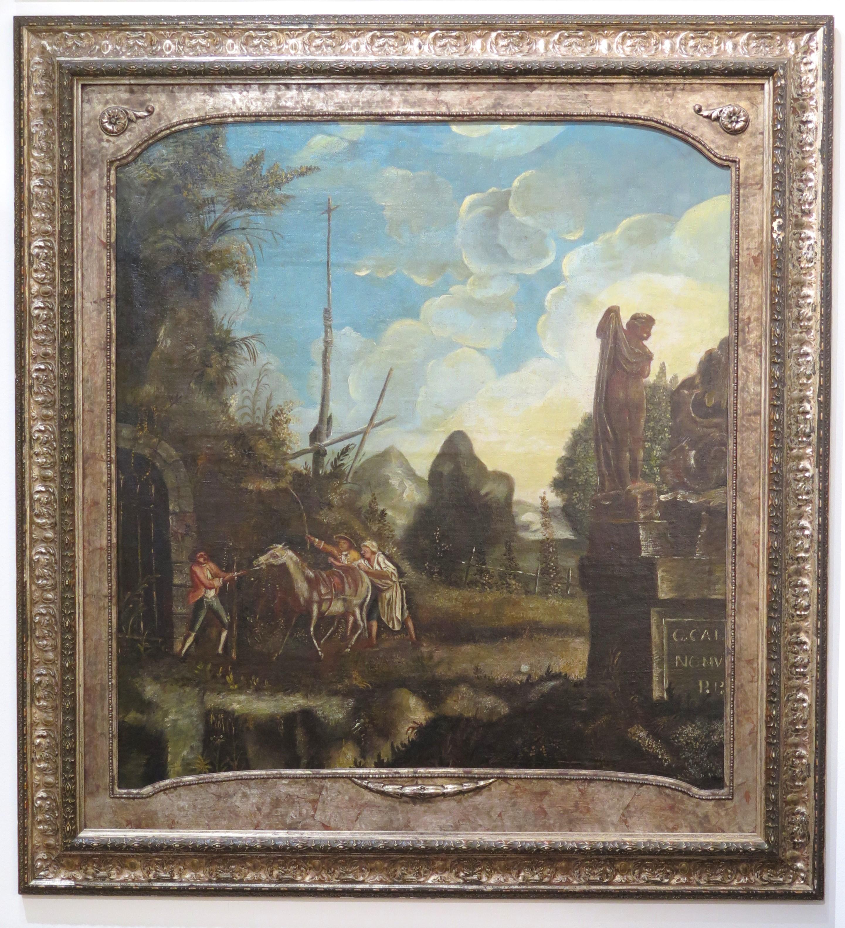 A Set of Four Late 18th Century / Early 19th Century Allegorical Paintings In Good Condition For Sale In Dallas, TX