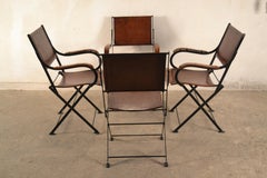 Set of Four Leather Chairs, France, 1960s
