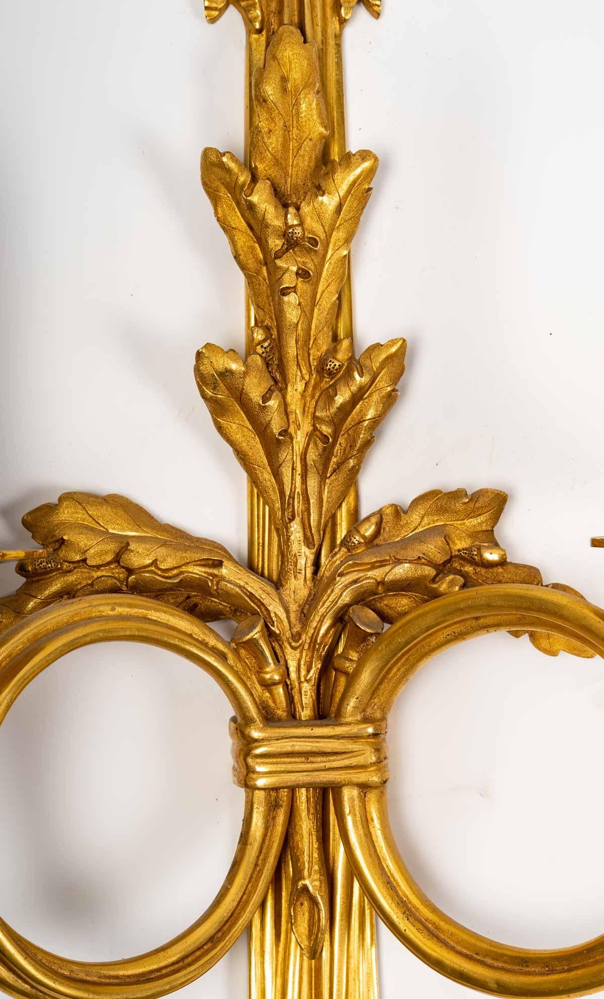 European Set of Four Louis XVI Style Gilt Bronze Sconces