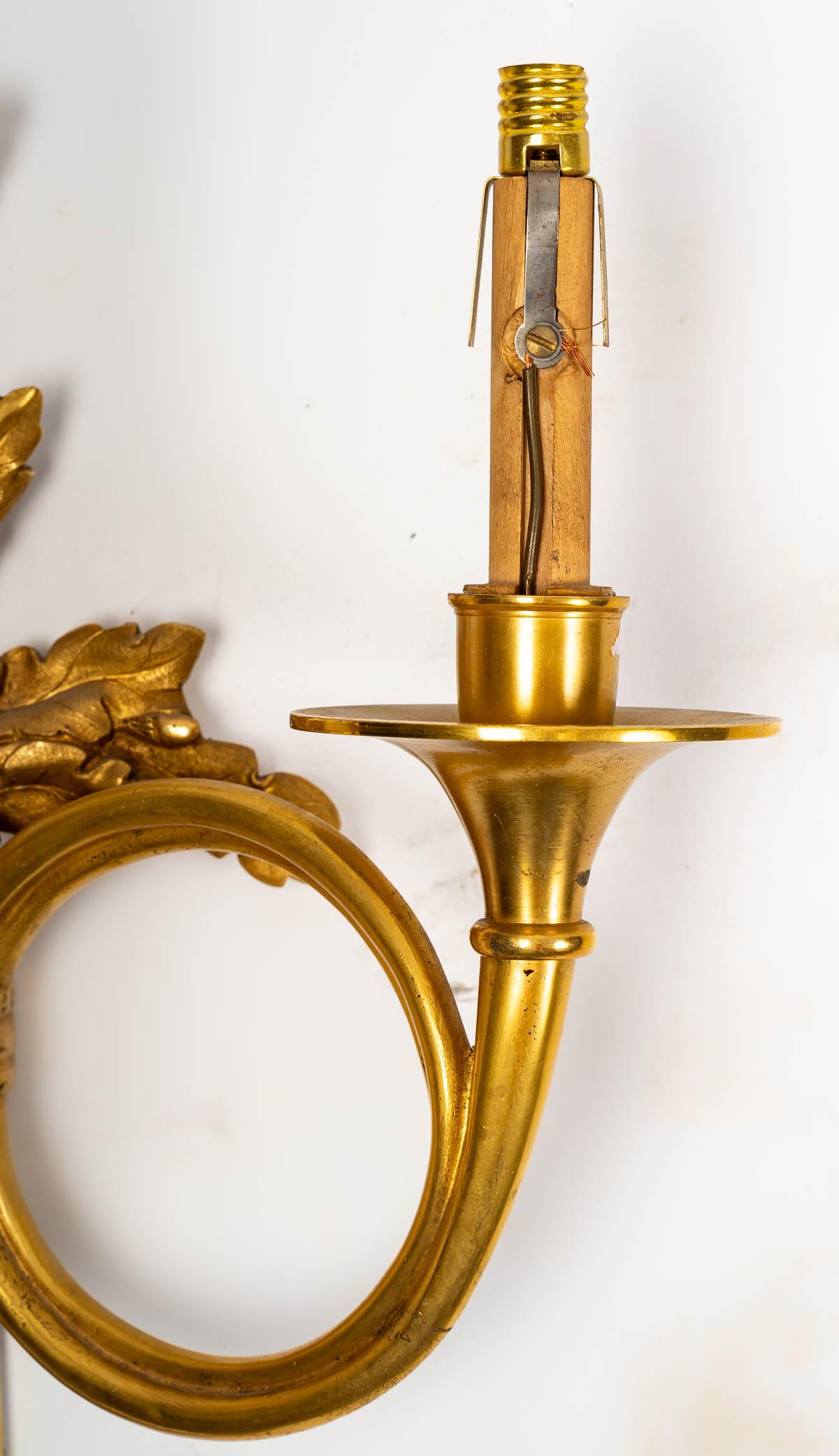 Set of Four Louis XVI Style Gilt Bronze Sconces 1
