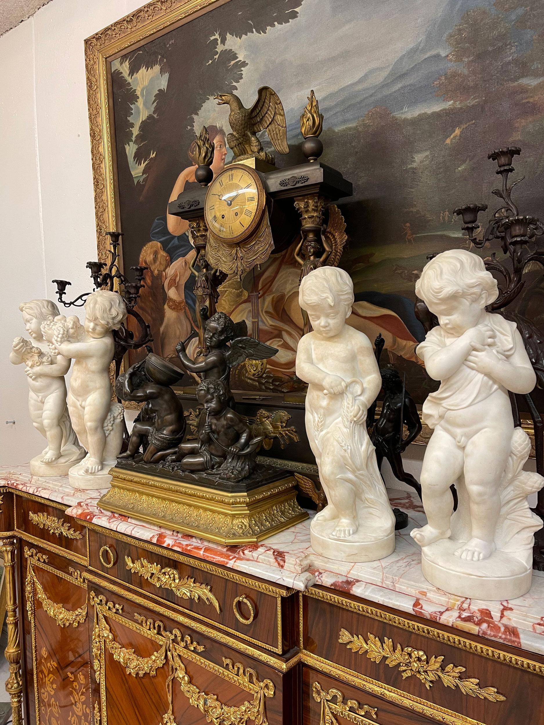 A Set Of Four Marble Figures Emblematic OF The Four Seasons,
 Italy 18th Century

H: 20