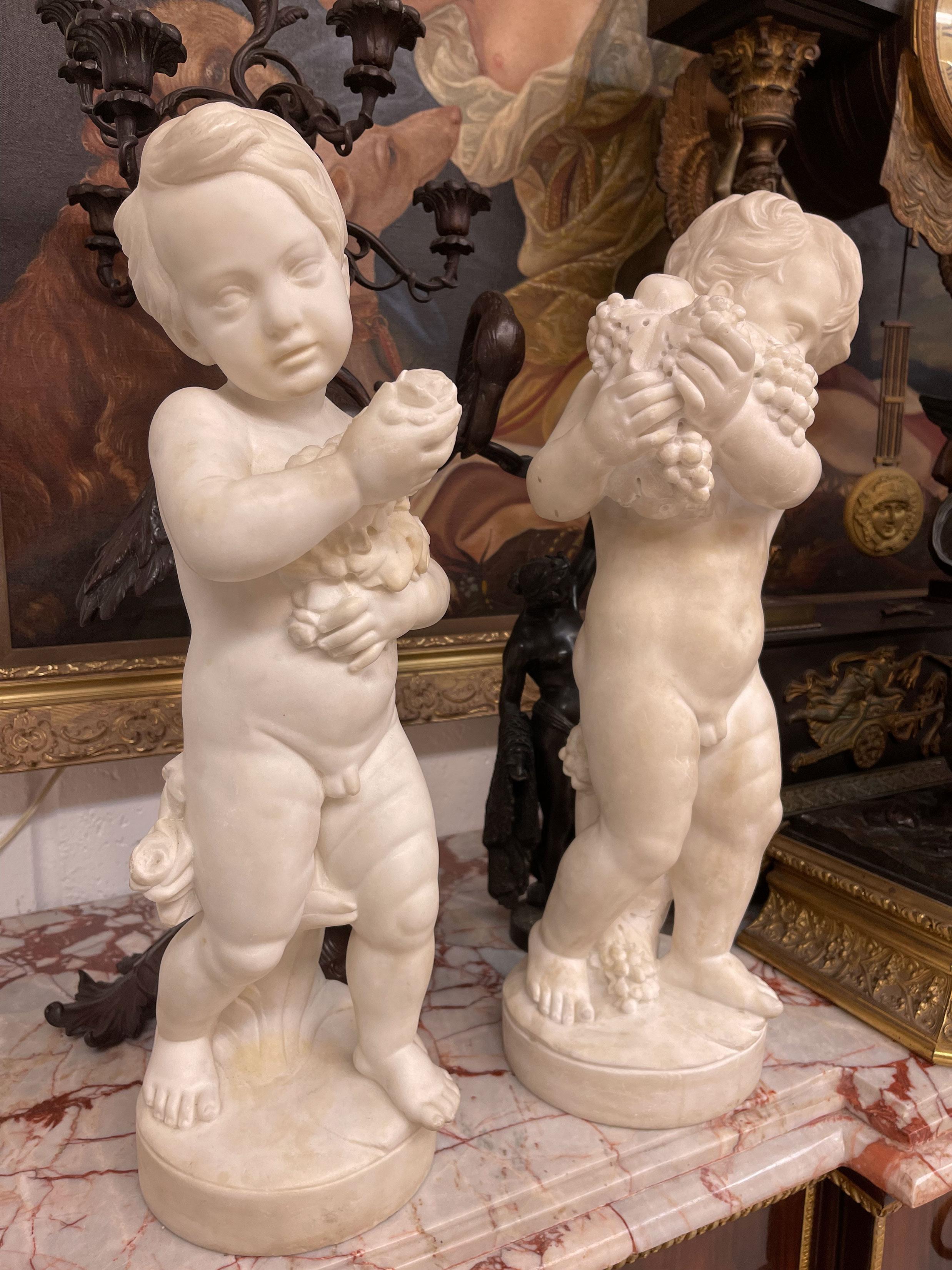 Set of Four Marble Figures Emblematic of the Four Seasons, Italy 18th Century For Sale 1