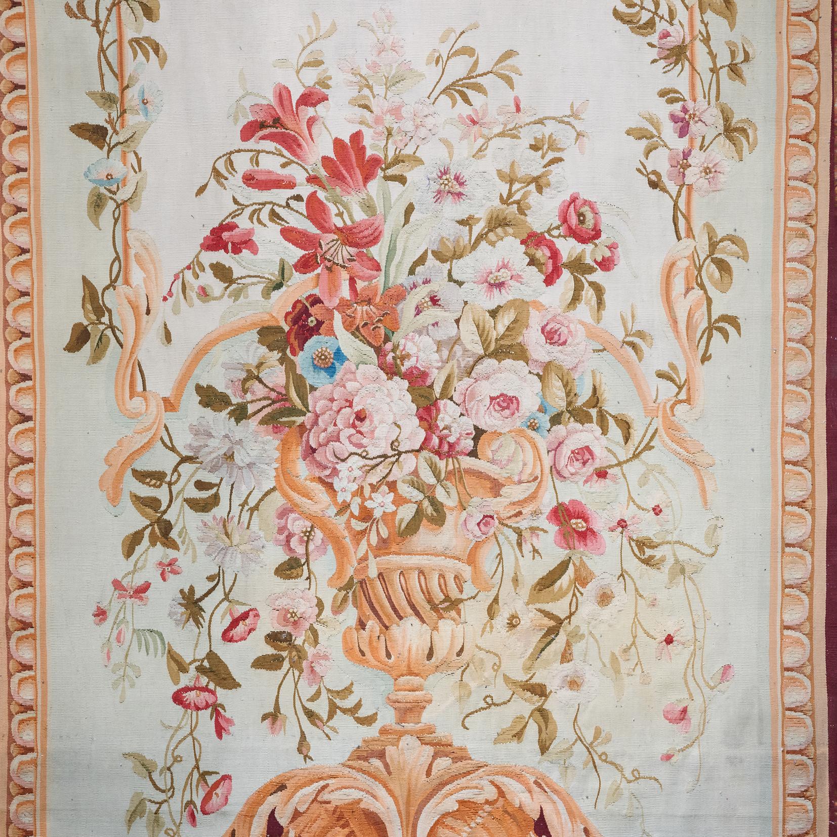 A Set of Four Massive Aubusson Tapestry Entre-Fenêtres For Sale 5