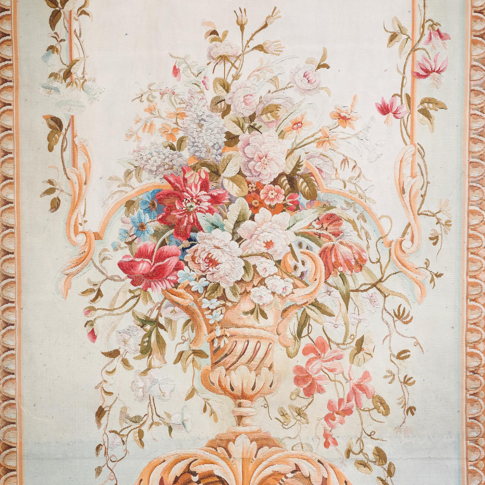 A Set of Four Massive Aubusson Tapestry Entre-Fenêtres For Sale 6