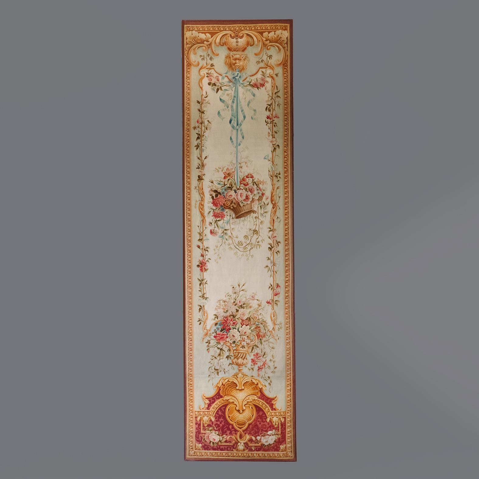 Louis XV A Set of Four Massive Aubusson Tapestry Entre-Fenêtres For Sale