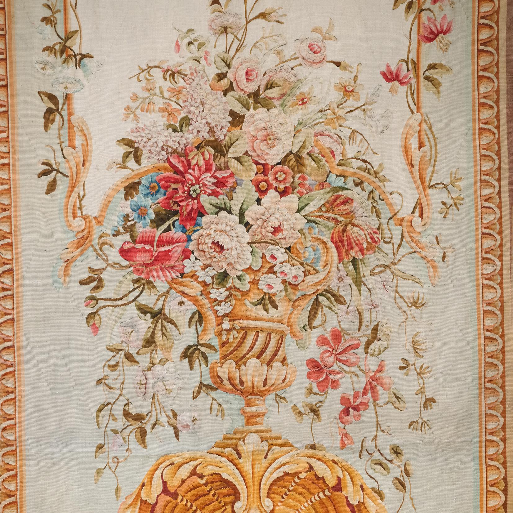 A Set of Four Massive Aubusson Tapestry Entre-Fenêtres For Sale 1