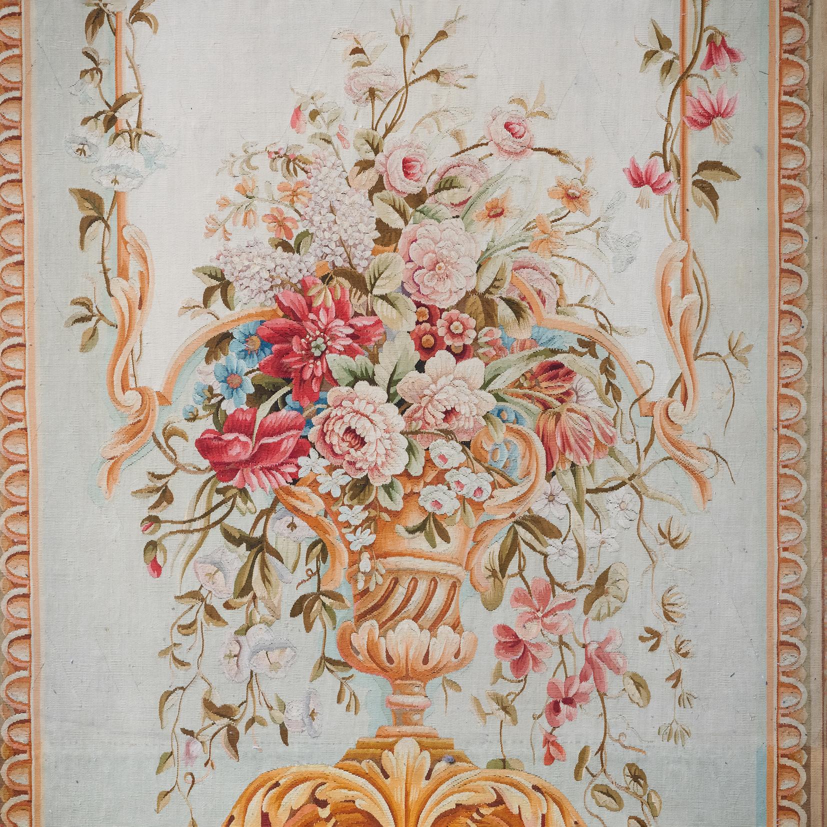 A Set of Four Massive Aubusson Tapestry Entre-Fenêtres For Sale 3