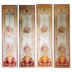 Ensemble de quatre Entre-Fenêtres massifs en tapisserie d'Aubusson