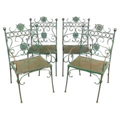 A Set of Four Mid 20th Century French Metal Garden Chairs