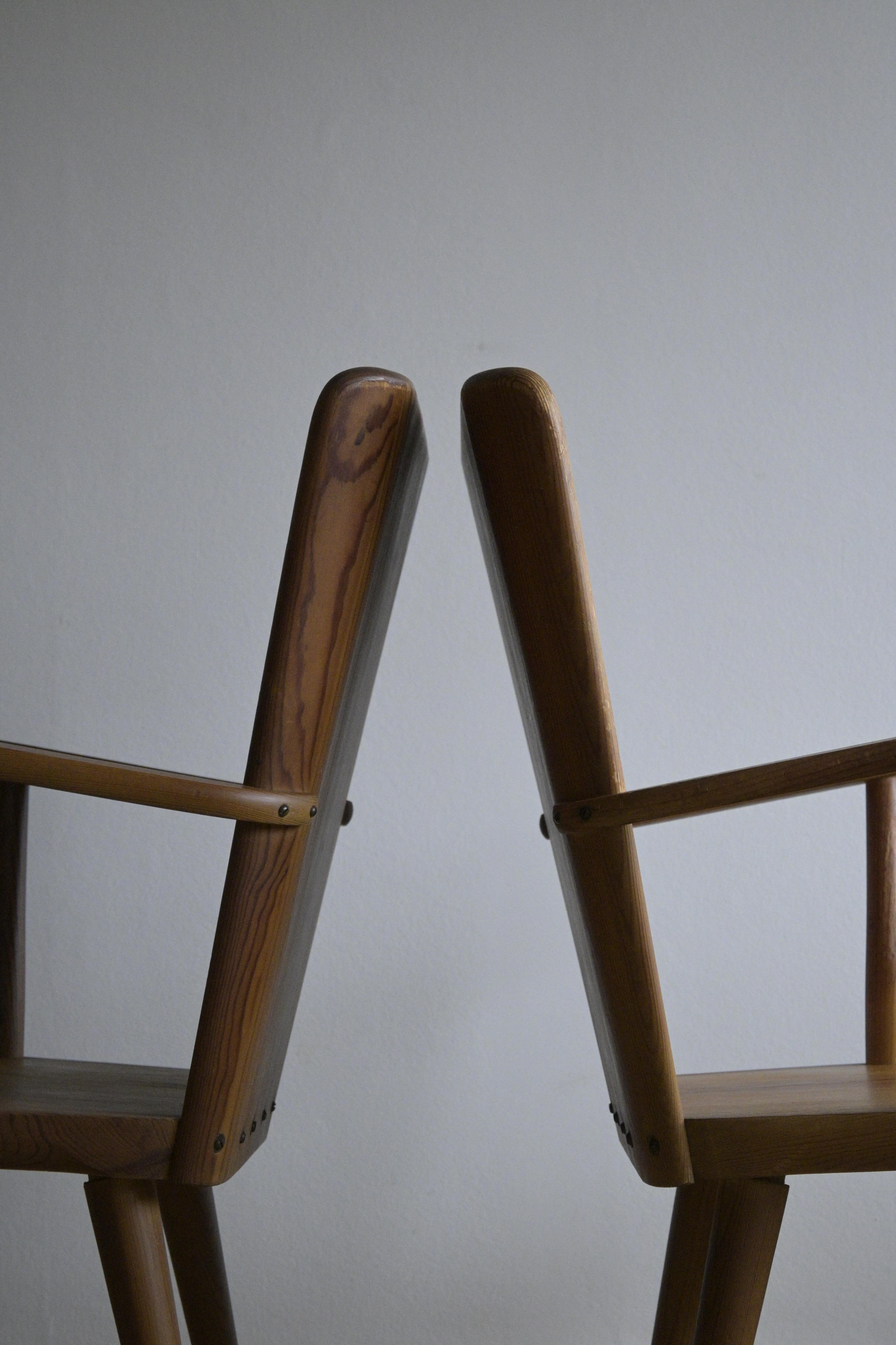 Ensemble de quatre fauteuils du milieu du siècle par Göran Malmvall, Svensk Furu, années 1940 en vente 7