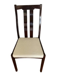 A set of four Mid Century Meredew Dining Chairs, Deep Mahogany with White Paris