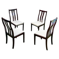 A set of four Mid Century Meredew Dining Chairs, Deep Mahogany with White Paris 
