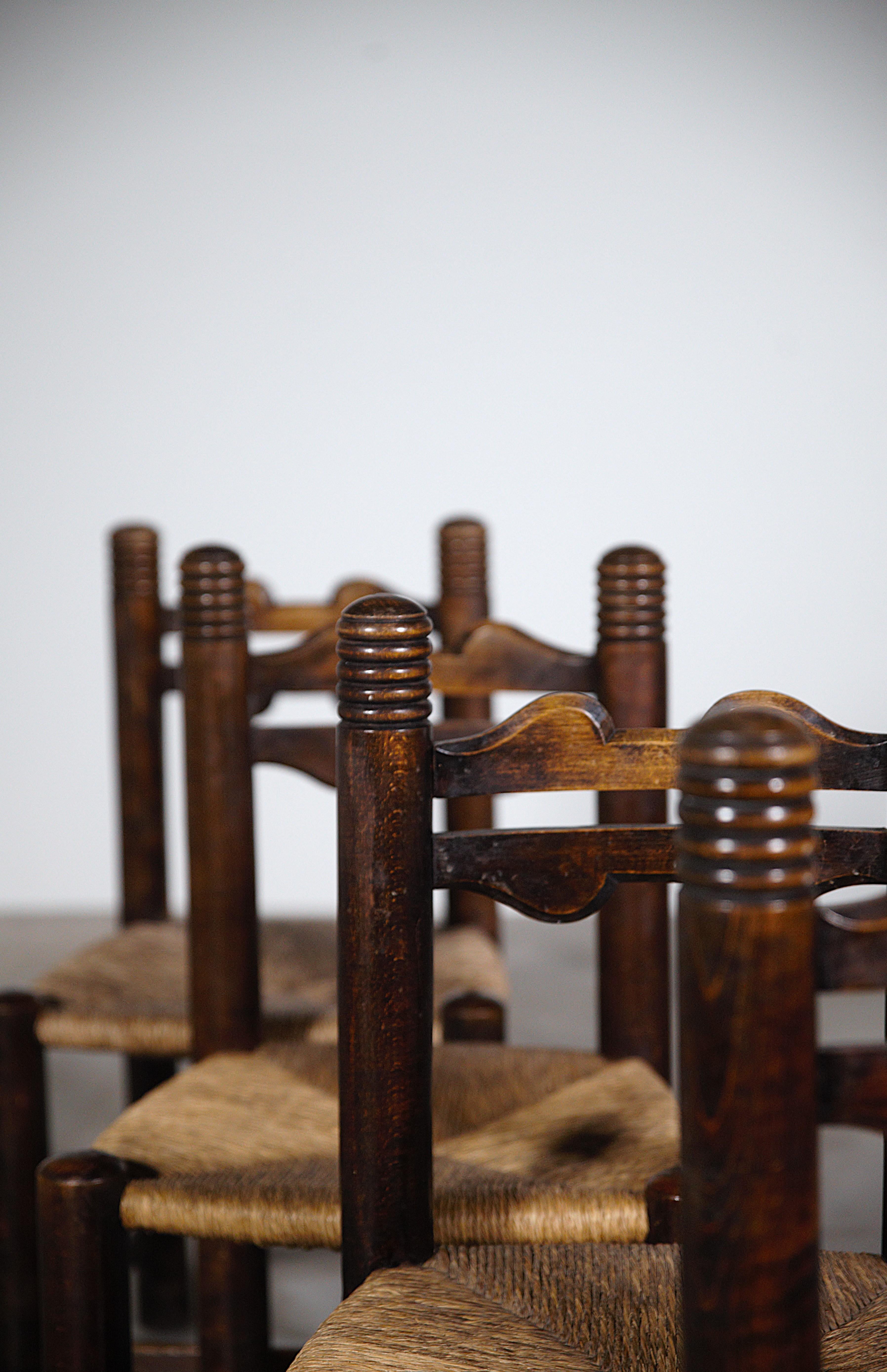 A Set of Four Mountain Dining Chairs France 1960's im Angebot 2