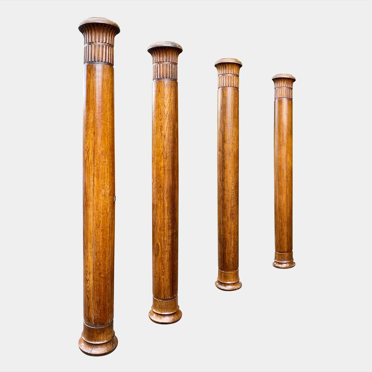 Victorian Set of Four Oak Columns from the Mid-Late 19th Century