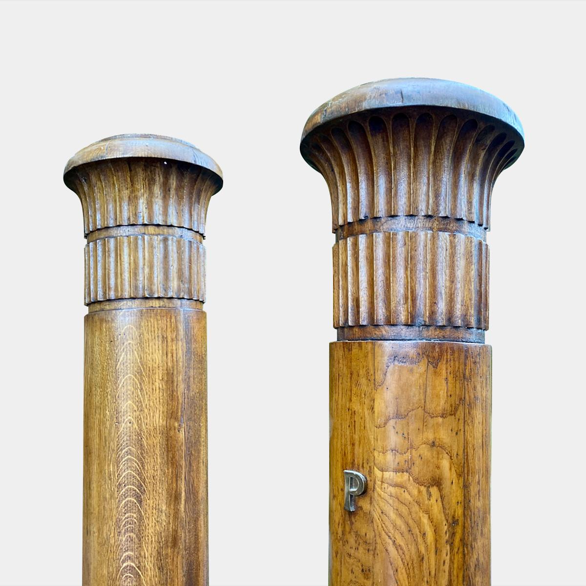 English Set of Four Oak Columns from the Mid-Late 19th Century