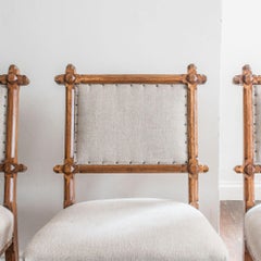 Set of Four Oak Reformed Gothic Side Chairs in the Manner of AWN Pugin