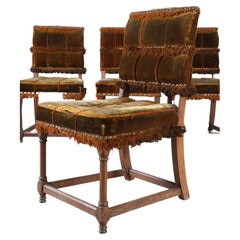 Set of Four Oak Renaissance Revival Side Chairs