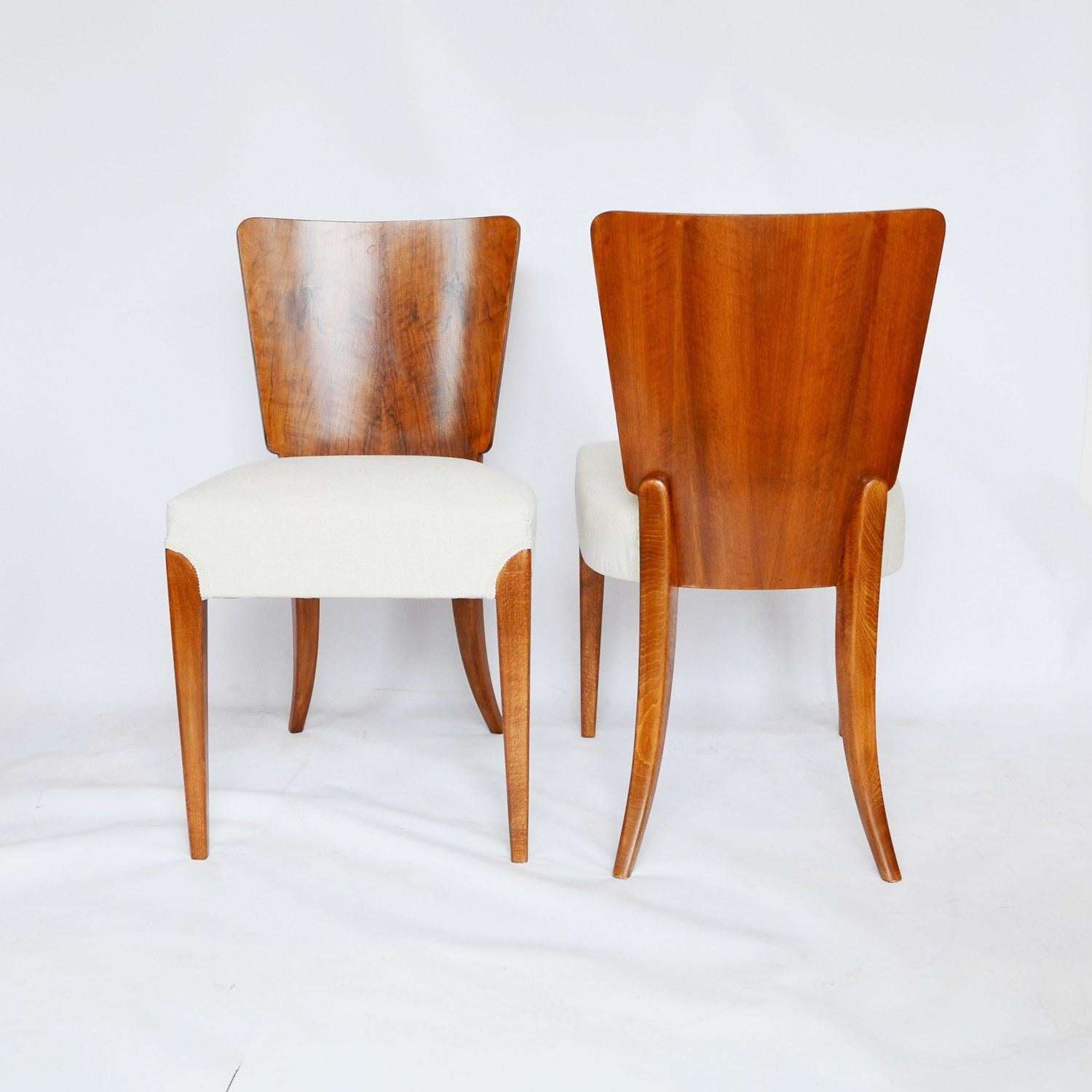 Set of Four Original Dining Chairs by Jindřich Halabala, circa 1950 In Excellent Condition In Forest Row, East Sussex