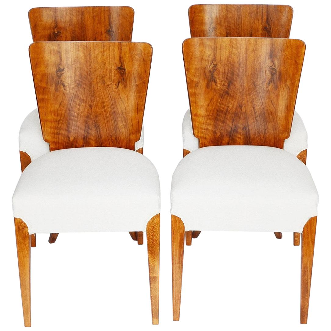 Set of Four Original Dining Chairs by Jindřich Halabala, circa 1950