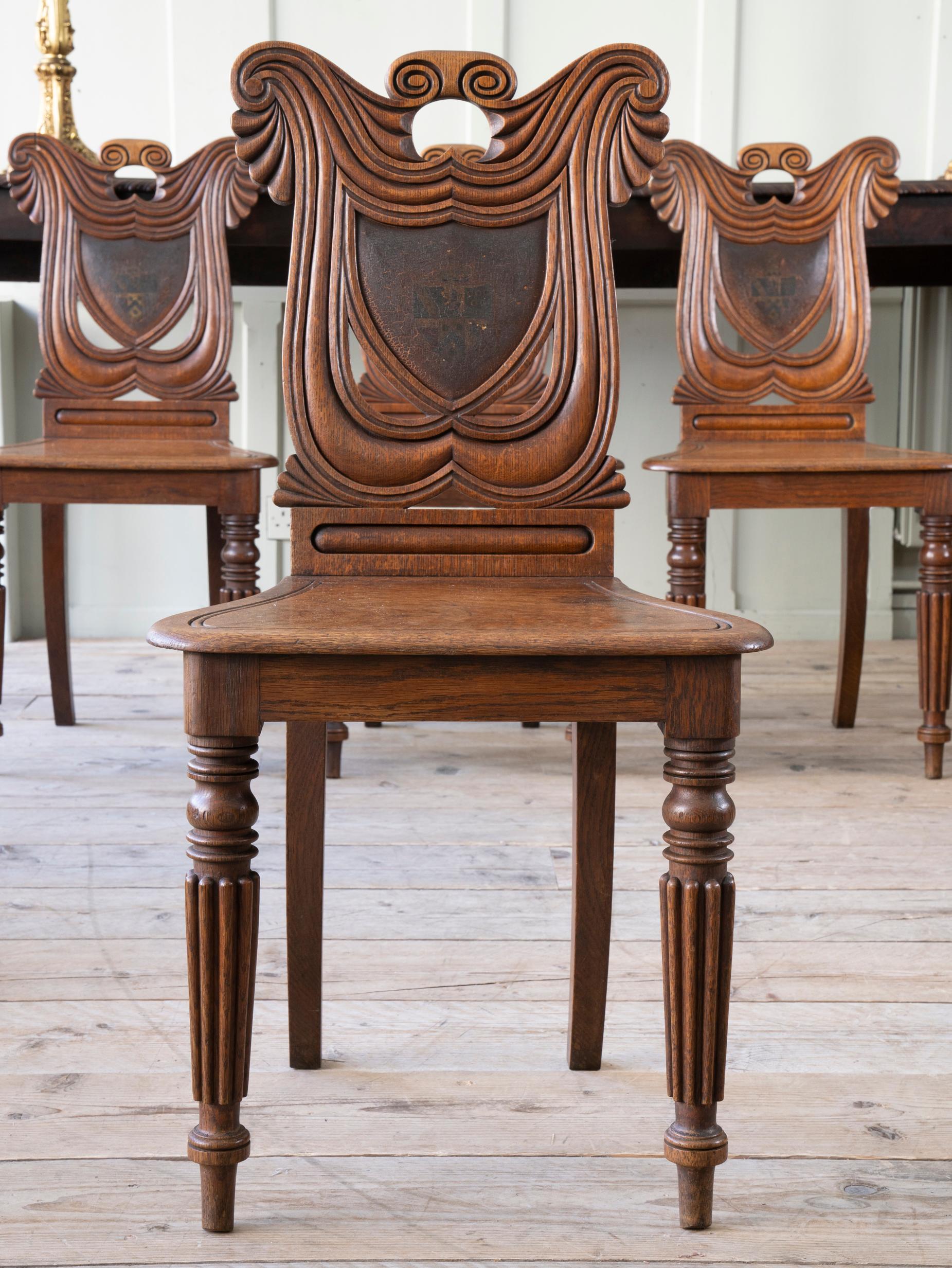 Set of Four Regency Hall Chairs 9