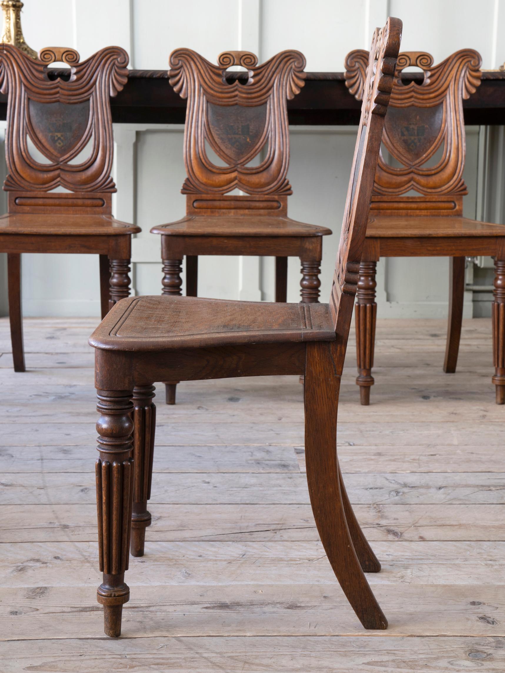 Set of Four Regency Hall Chairs 12