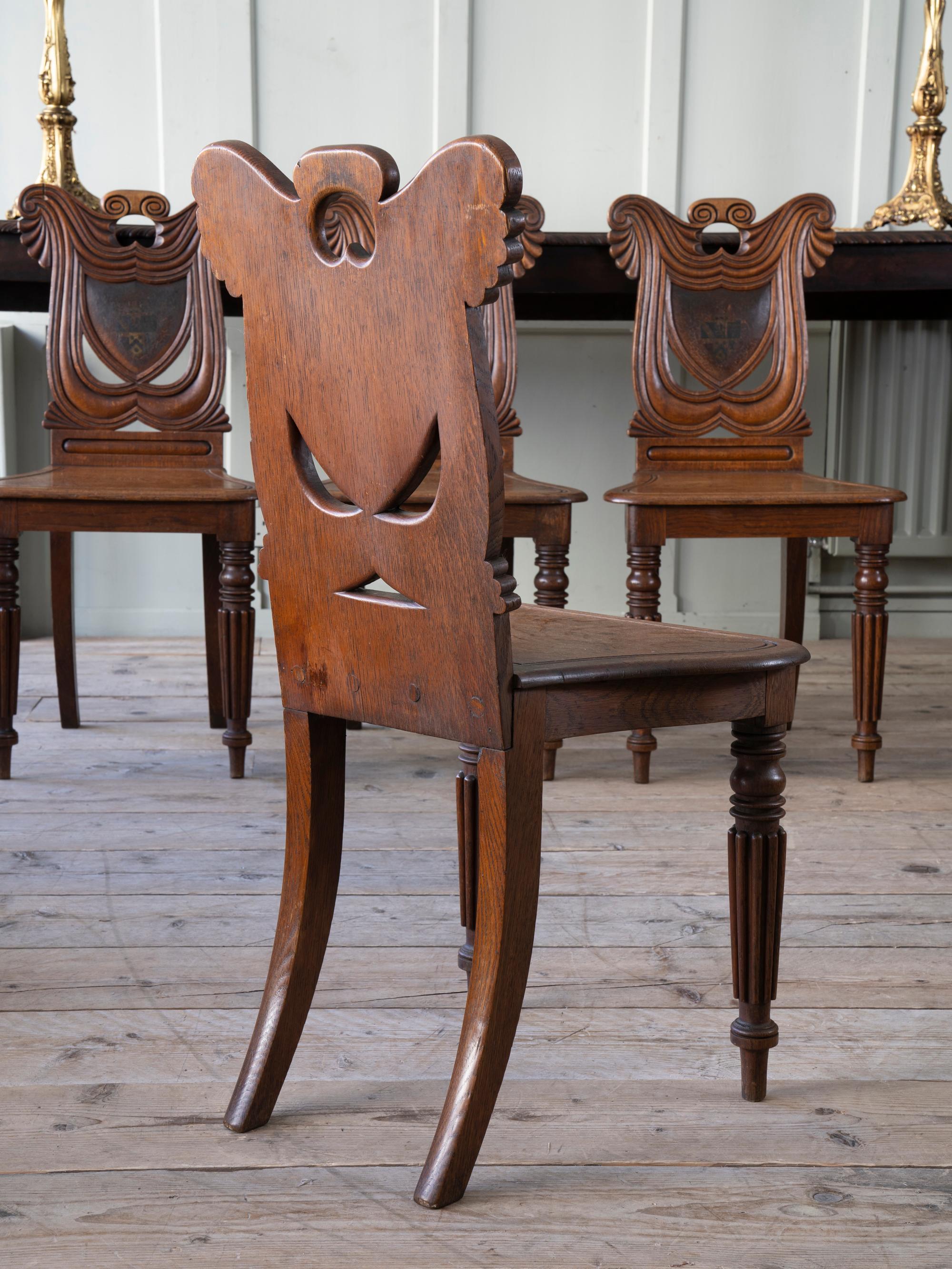 Set of Four Regency Hall Chairs 13