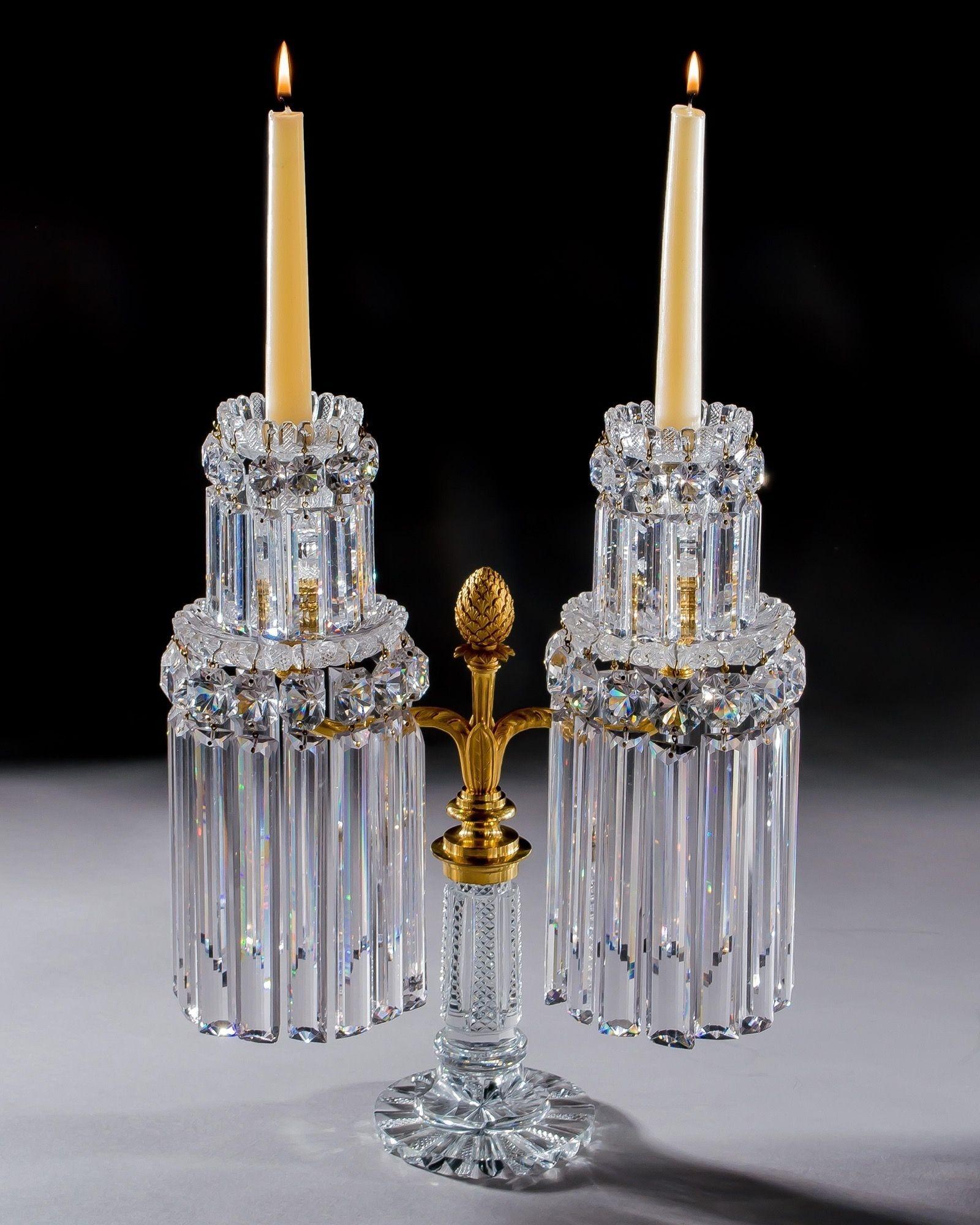 A Set Of Four Regency Twin Light Candelabra By John Blades In Good Condition For Sale In Steyning, West sussex