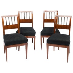 A Set of Four Restored, Mahogany Biedermeier Chairs circa 1840.