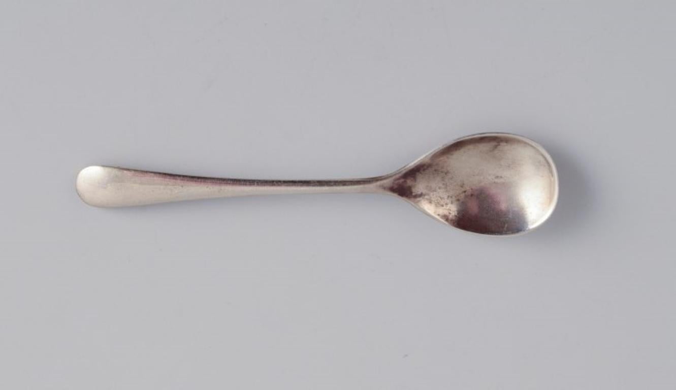 Set of Four Scandinavian Salt Spoons in Silver, 19th Century In Excellent Condition For Sale In Copenhagen, DK