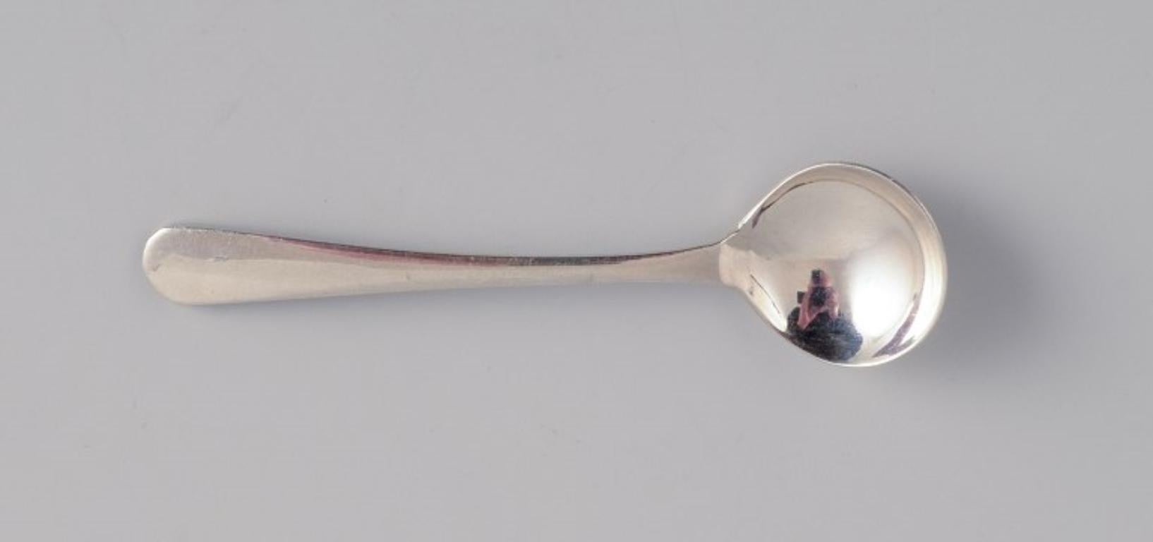 Set of Four Scandinavian Salt Spoons in Silver, 19th Century For Sale 1