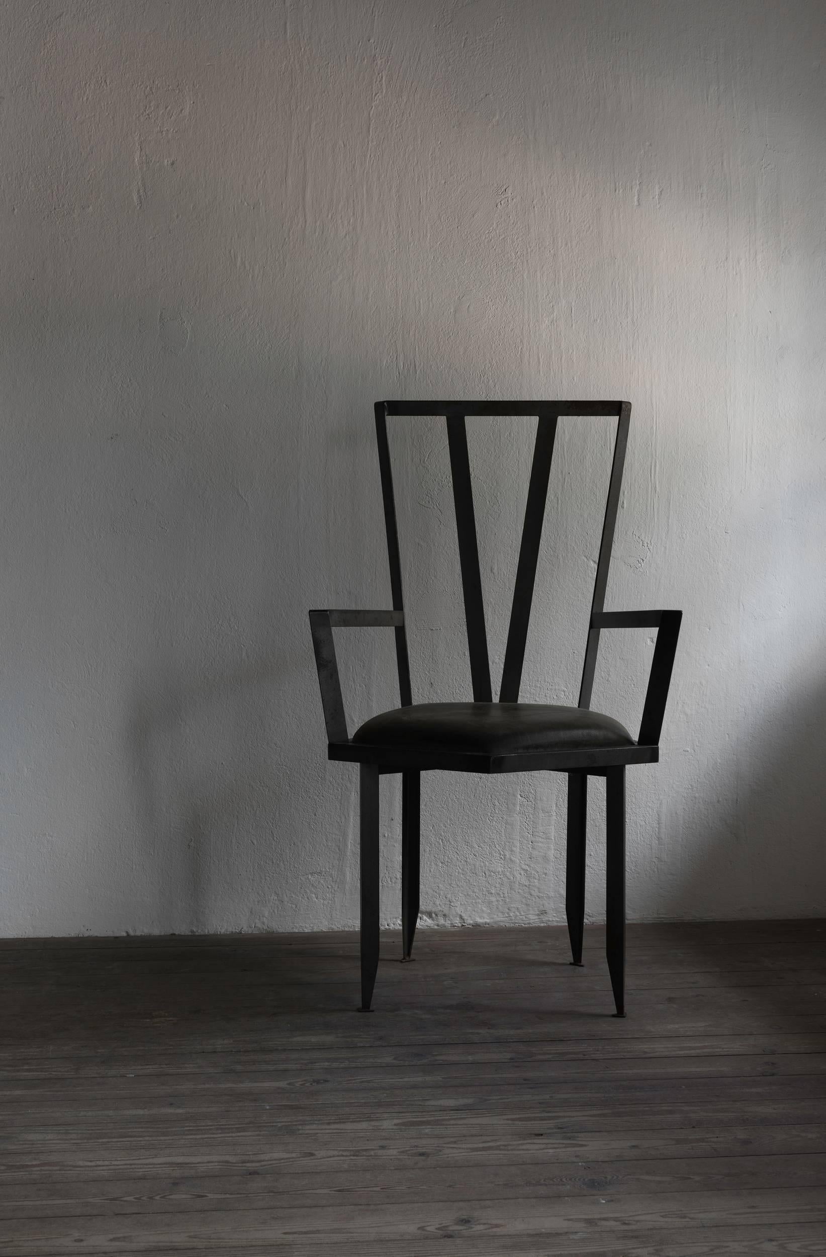 Ensemble de quatre fauteuils en acier, France, vers 1970 Bon état - En vente à Jesteburg, DE