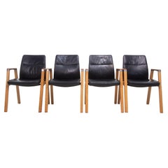 Set of Four Sven Christiansen for Sven Fulcrum Leather Office Armchairs