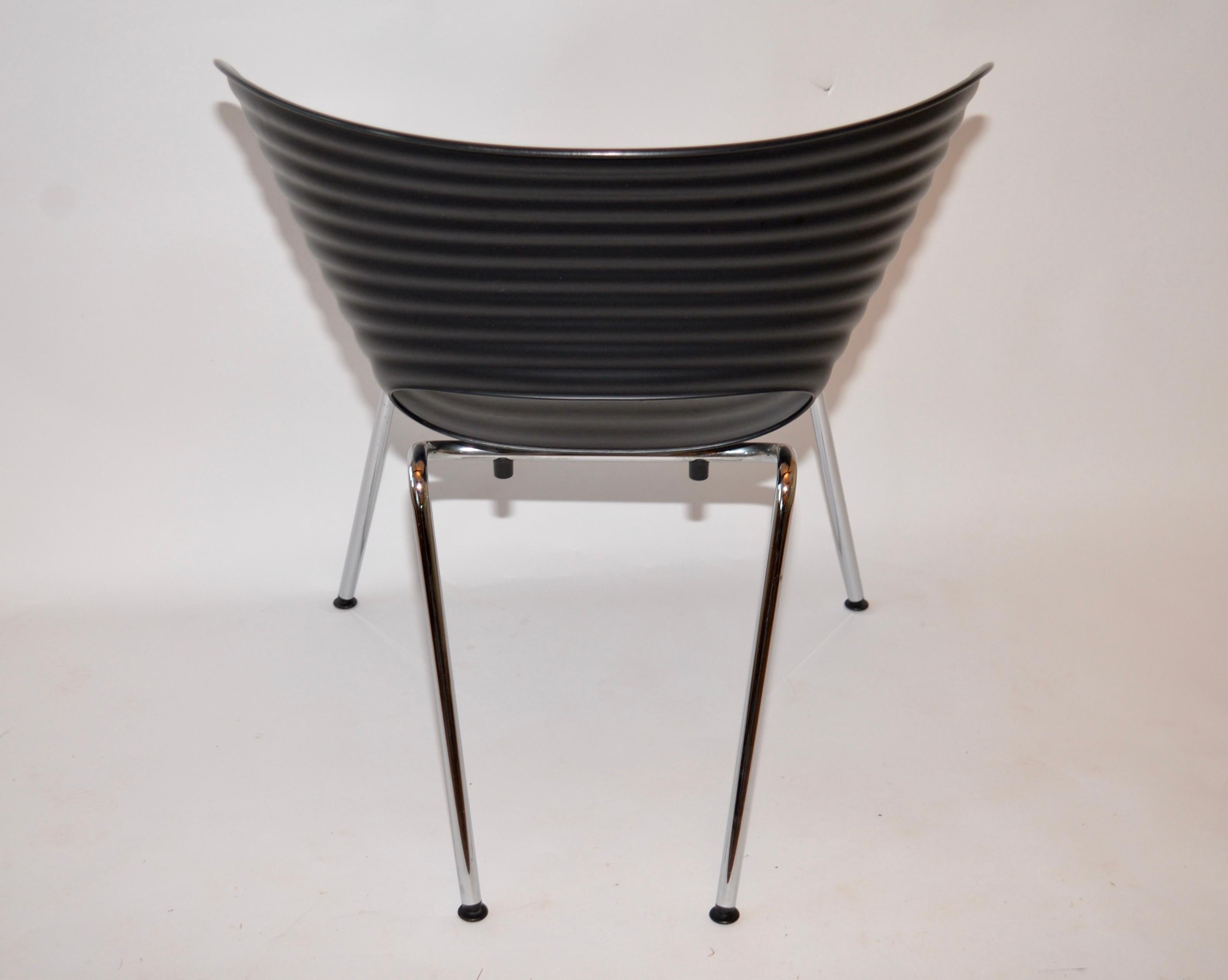 Mid-Century Modern Set of Four Tom Vac Chairs by Ron Arad for Vitra in Black