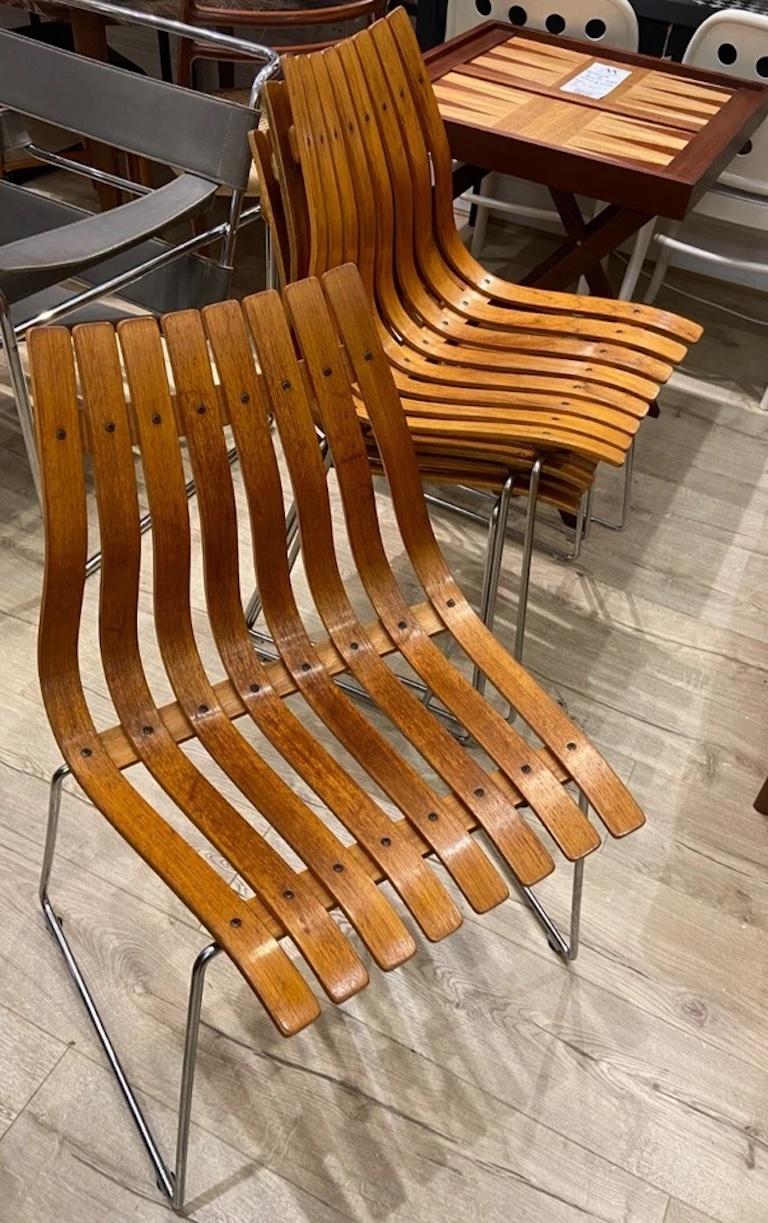 European A Set Of Four Vintage Teak Hans Bratturd Junior Scandia Chairs For Sale